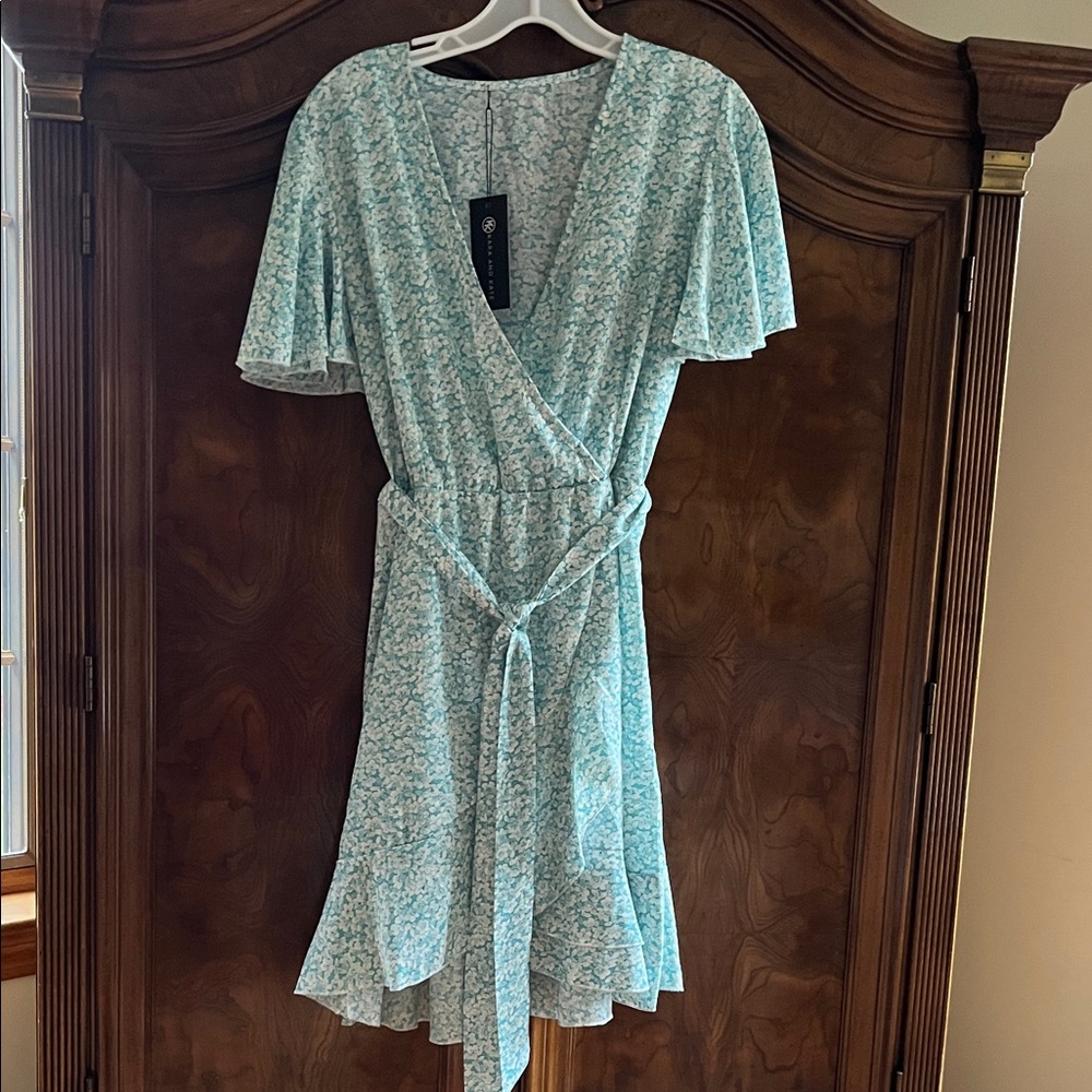 Kara and Kate Blue Floral Midi Dress